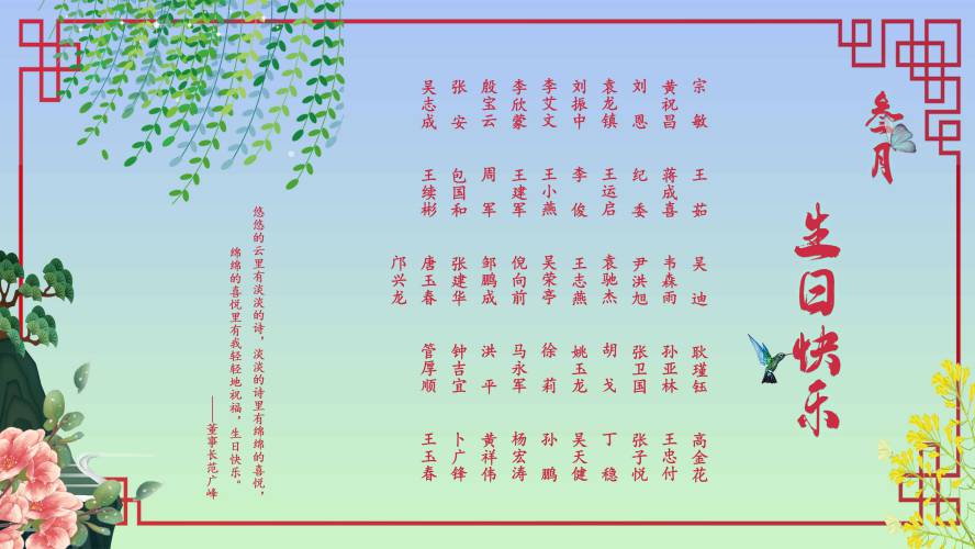【生日祝?！抗ё?月生日的員工生日快樂！