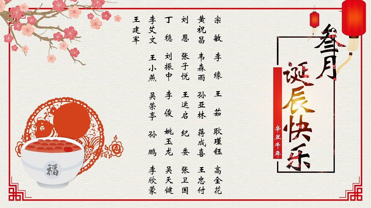 【生日祝?！抗ё?3月生日的員工生日快樂(lè)！