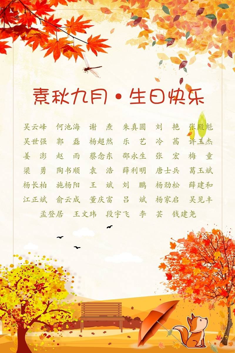 【生日祝福】恭祝09月生日的員工生日快樂(lè)！