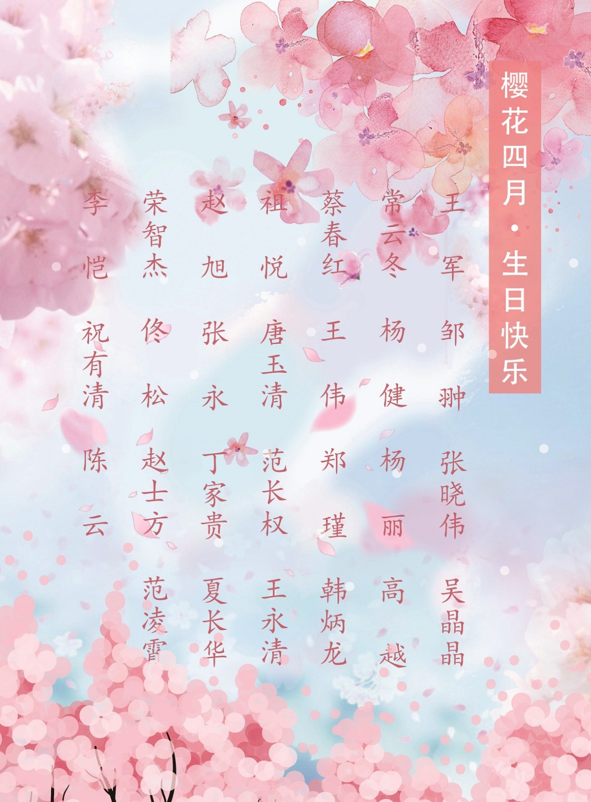 【生日祝?！抗ё?4月生日的員工生日快樂！